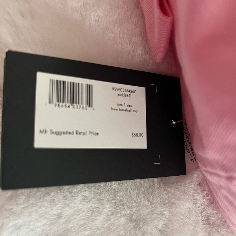 NWT Women’s Kate Spade Pink Bow Baseball Cap with Spade Logo - Picture 6 of 6